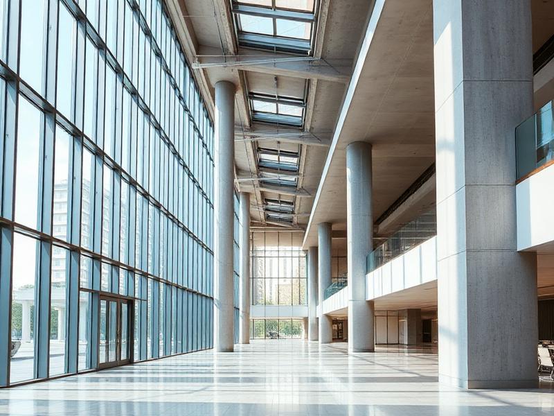 Interior of a modern glass office building